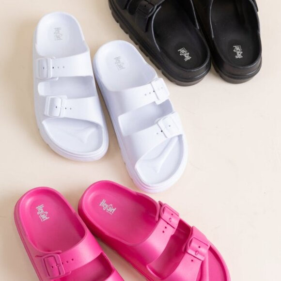 Corkys Hey Girl Waterslide Slip-on Adjustable Waterproof Slide Sandal PINK SZ 9 - Picture 2 of 3